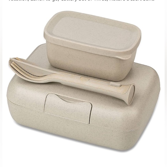 NEW- Koziol Box, Lunch to go, Cutlery Set of Three, Nature Desert Sand color - Picture 7 of 9